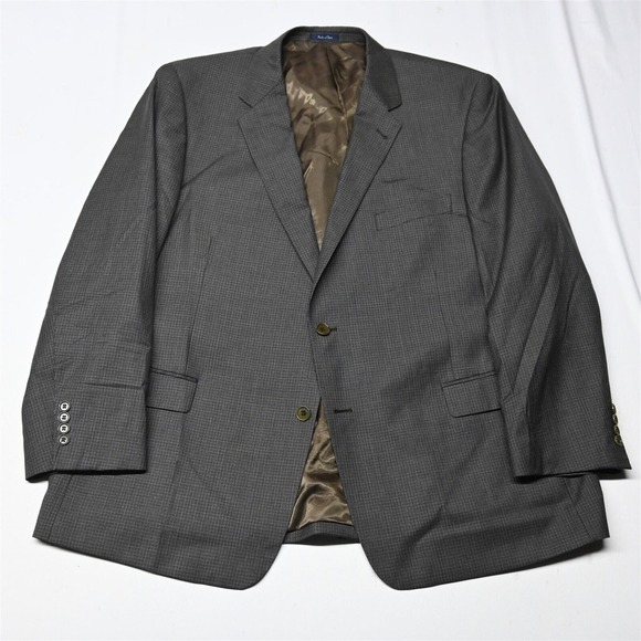 Turnbury 50R Brown‎ Check 100% Wool Mens Blazer Suit Jacket Coat